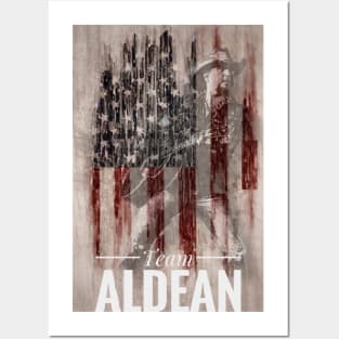 Team Aldean Vertical American Flag Posters and Art